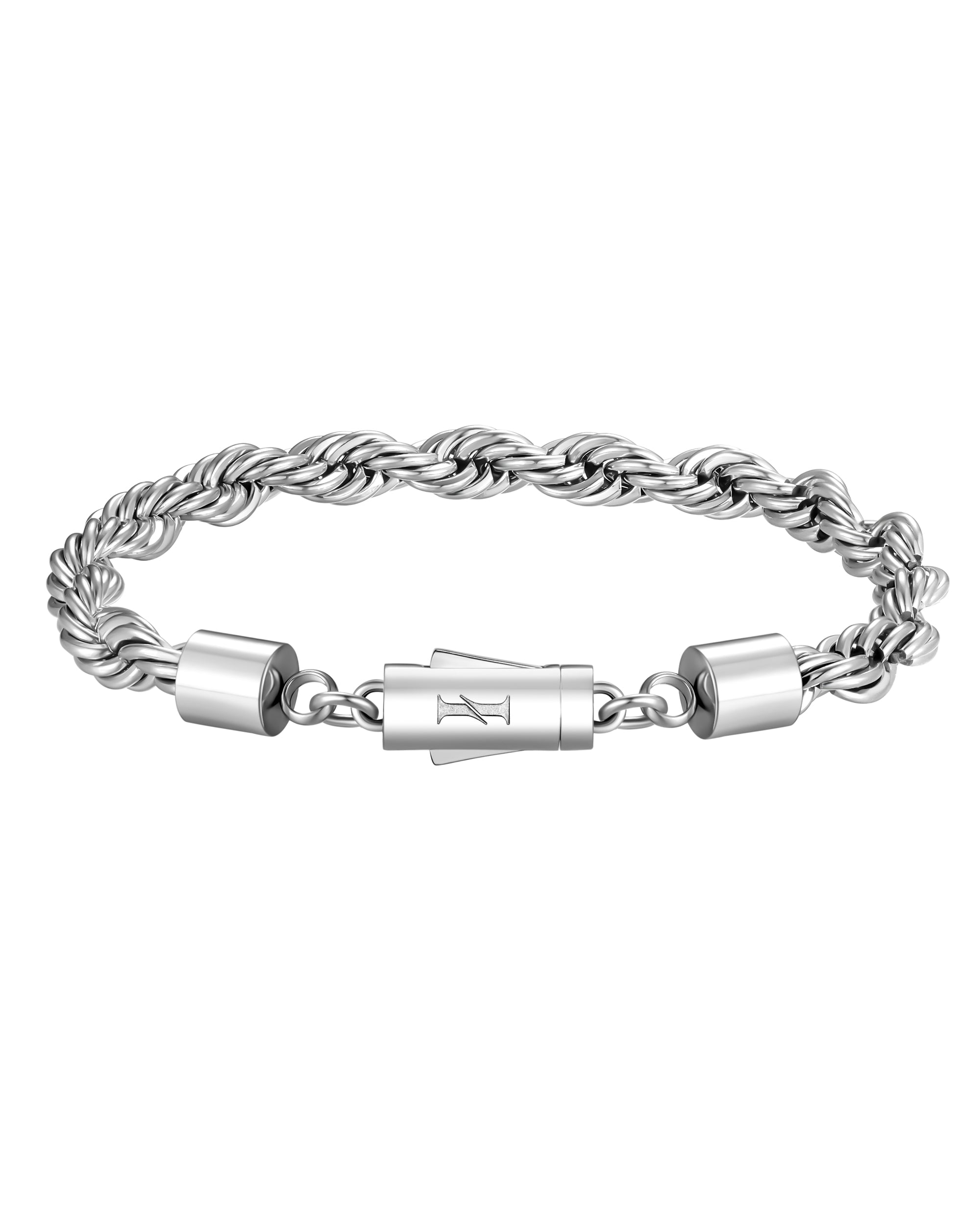 6mm white gold rope bracelet by Iceman Society