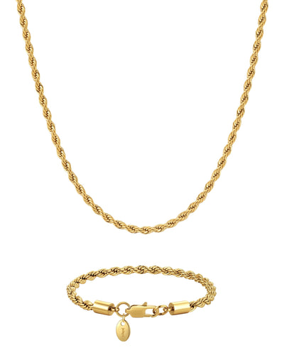 THE ROPE SET - 4mm ロープ チェーン & ブレスレットセット (18K Gold)