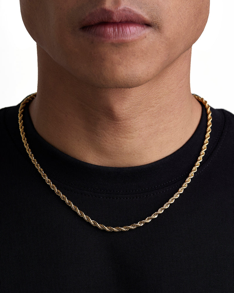 THE ROPE SET 4mm ロープ チェーン & ブレスレットセット 18K Gold 着用写真