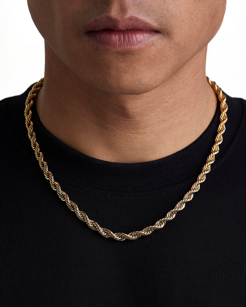 THE ROPE SET 6mm ロープ チェーン & ブレスレットセット 18K Gold 着用写真