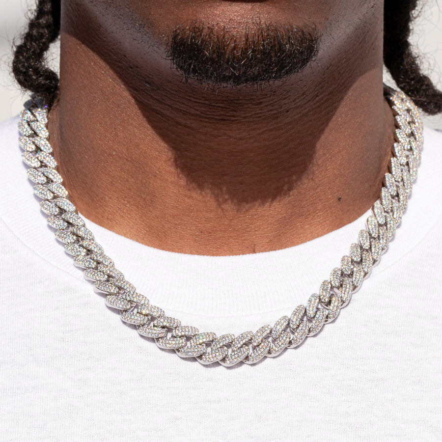 12MM ICEMAN CUBAN CHAIN - WHITE GOLD