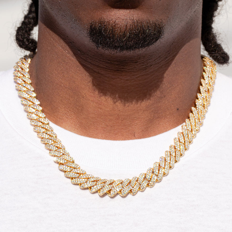 13MM ICE PRONG CHAIN - 18K GOLD