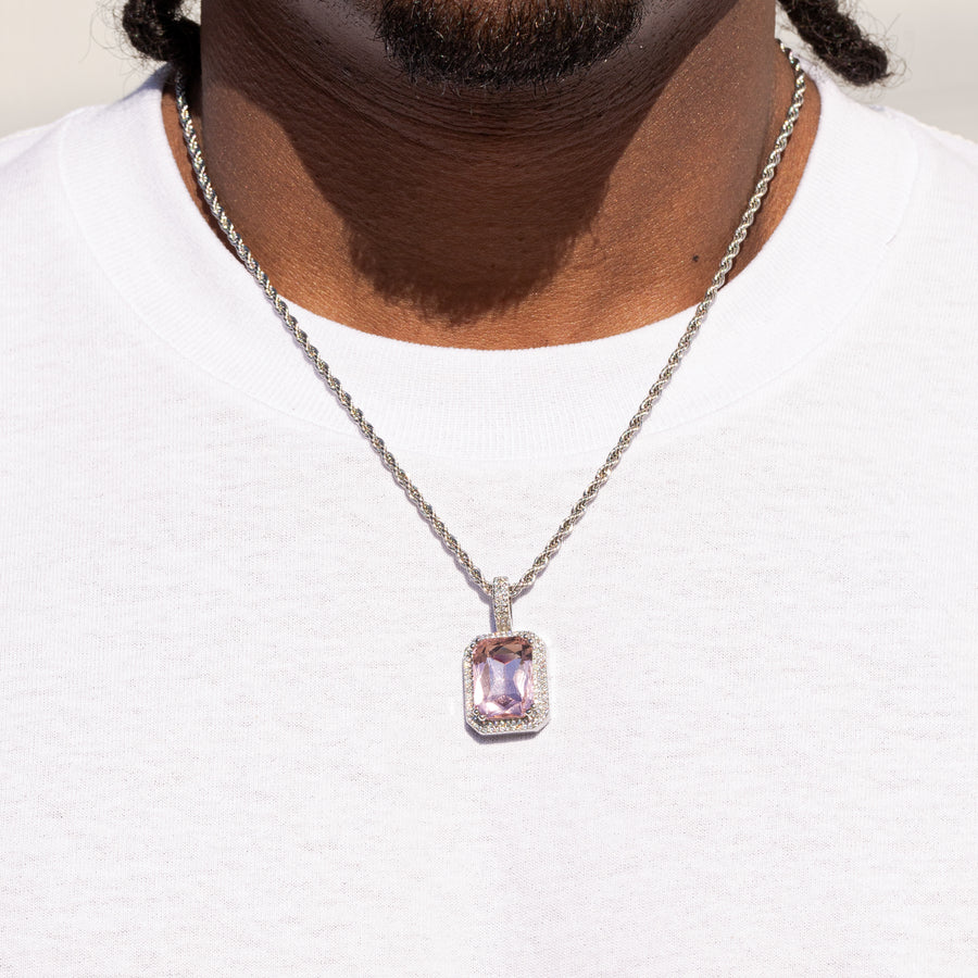 PURPLE GEM PENDANT - WHITE GOLD
